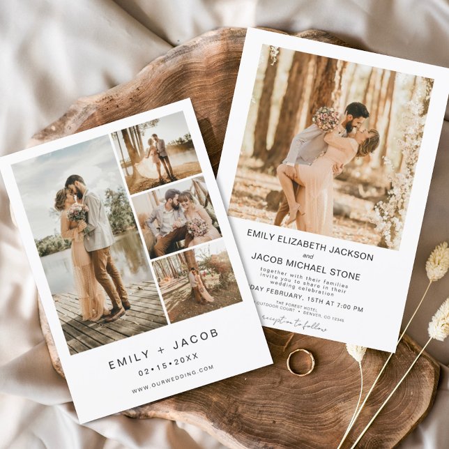 Convites Simples Casamento Elegante Moderno Minimalista (Criador carregado)