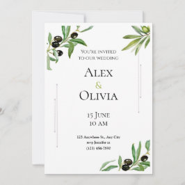 Convites Simples Casamento Minimalista Moderno de Eucalipto