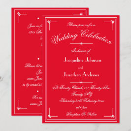 Convites Simples Casamento Romântico Vermelho Tudo Em Um