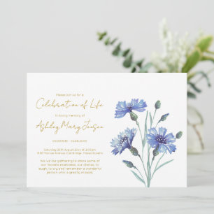 Convites Simples Celebração de Vida com Centaurea