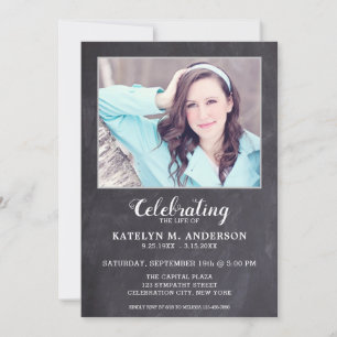 Convites Simples Celebração Do Funeral De Fotografias Do 