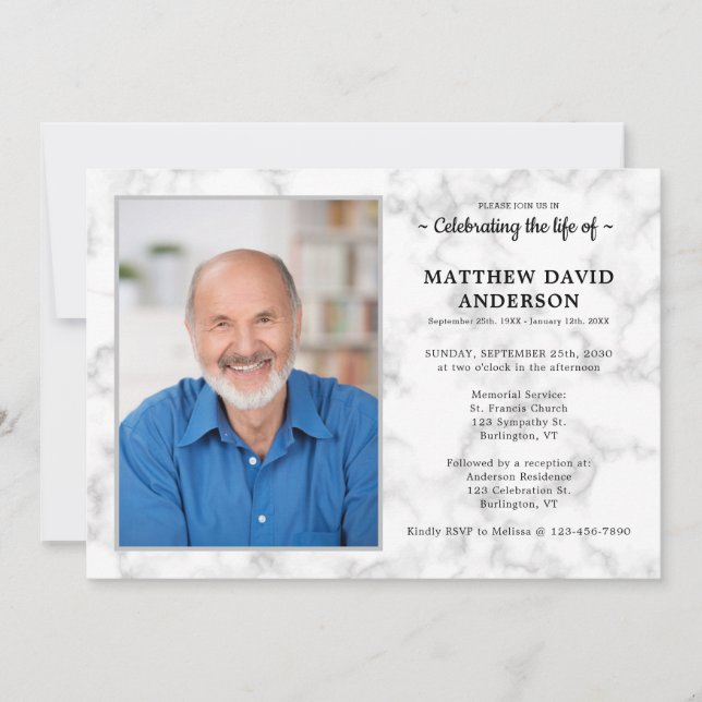 Convites Simples Celebração Memorial Do Funeral De Fotograf (Frente)