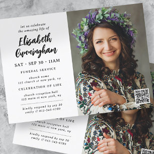 Convites Simples Celebração Moderna Do Funeral Da Vida