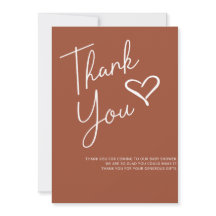 Simples Chá de fraldas Moderno Terracotta Obrigado