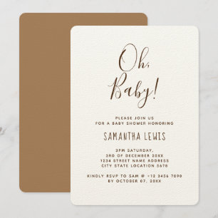 Convites Simples Chá de fraldas Neutro de Gênero Moderno 