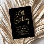 Convites Simples Chic Modern 60º Aniversário<br><div class="desc">Simples Chic Modern 60º aniversário. Apresentar um roteiro de caligrafia elegante e design de tipografia minimalista.</div>