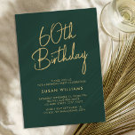 Convites Simples Chic Modern 60º Aniversário<br><div class="desc">Simples Chic Modern 60º aniversário. Apresentar um roteiro de caligrafia elegante e design de tipografia minimalista.</div>