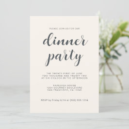 Convites Simples Chic Script Light Ivory Jantar Party