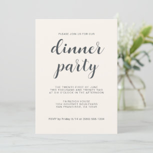 Convites Simples Chic Script Light Ivory Jantar Party