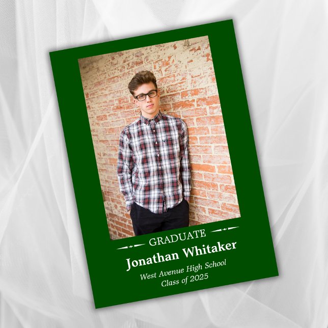 Convites Simples Clássico Verde de Foto para Adicionar Grad (Criador carregado)