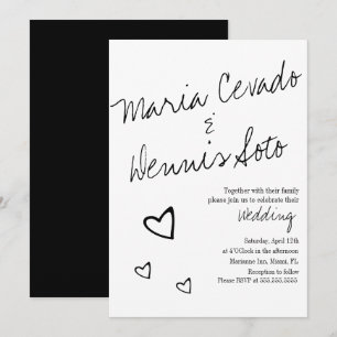 Convites Simples Coração Flutuante Letreiro Casamento