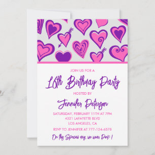 convites simples de 16 anos Glam Heart