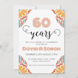 convites simples de 60 anos de casamento brancos