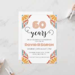 convites simples de 60 anos de casamento brancos