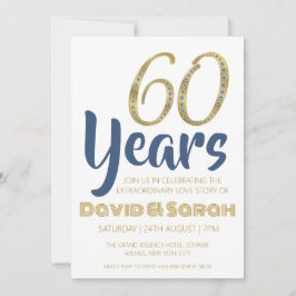 convites simples de 60 anos de casamento brancos