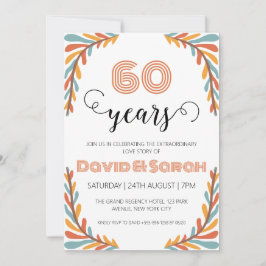 convites simples de 60 anos de casamento brancos