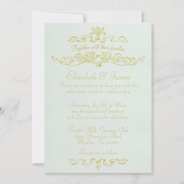 Convites Simples De Casamento De Luxo (Frente)