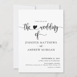 Convites Simples de Casamento de Script Elegante