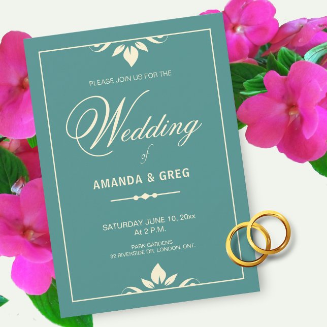 Convites Simples de Casamento Elegante (Criador carregado)