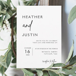 Convites Simples de Casamento Moderno Minimalista