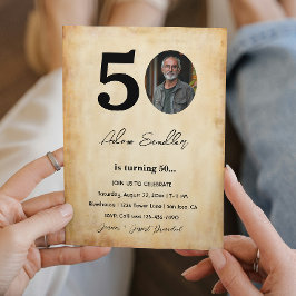 Convites Simples e elegante 50ª Festa de aniversário