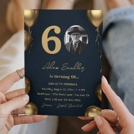 Convites Simples e elegante 60ª festa de aniversário