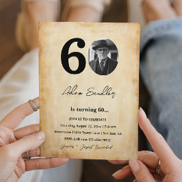 Convites Simples e elegante 60ª Festa de aniversário