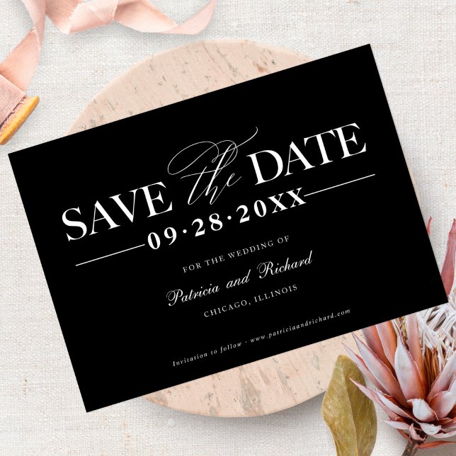 Convites Simples e Elegante Casamento Salvar a Data Sem Fot (Criador carregado)