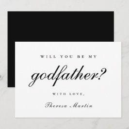 Convites Simples e Elegante Proposta de Padrinho Preto