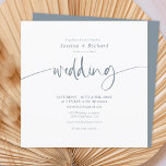 Convites Simples e elegante roteiro de casamento azul<br><div class="desc">Simples e elegante roteiro de casamento azul</div>