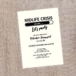 Convites Simples e Engraçado Crise de Midlife Carregando 50