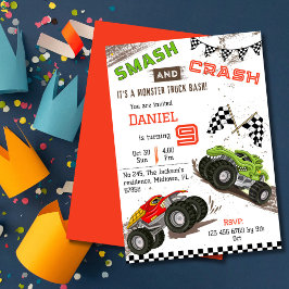 Convites Simples e fofo garoto de caminhão moderno 9º anive