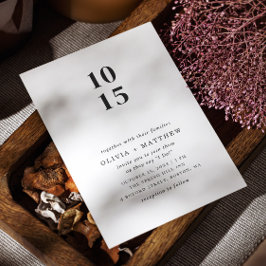 Convites Simples e moderno casamento minimalista + detalhes