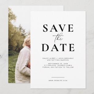 Convites Simples e Moderno Save the Date com Foto