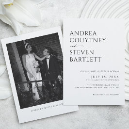 Convites Simples e Sofisticado Casamento Preto e Branco Fot