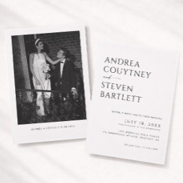 Convites Simples e Sofisticado Casamento Preto e Branco Fot