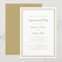 Convites Simples Elegância Minimalista Dourado e Branco Fes