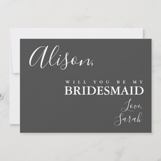 Convites Simples Elegância Seja Minha Placa De Proposta Da  (Frente)