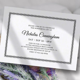 Convites Simples Elegante Clássico do Funeral Memorial