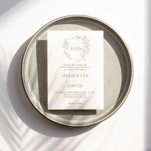 Convites Simples elegante da crista de casamentos