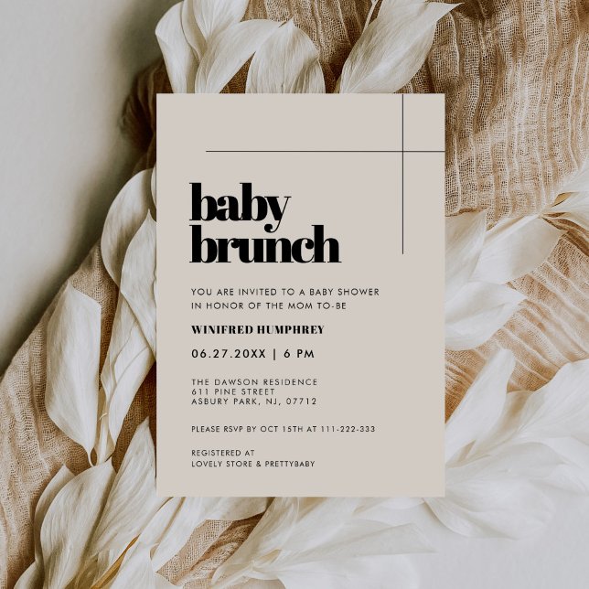 Convites Simples elegante e chic Baby Brunch (Criador carregado)