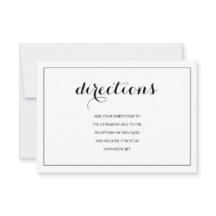 Simples Elegante Modern Wedding Directions Card