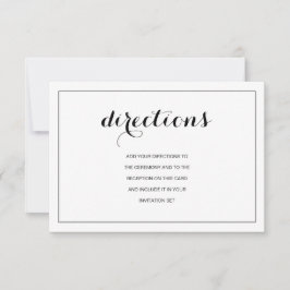 Convites Simples Elegante Modern Wedding Directions Card