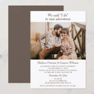 Convites Simples Elegante Moderno Foto Nós Dissemos Sim Cas