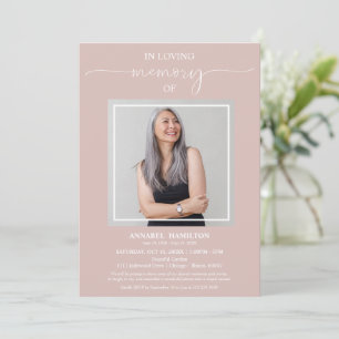Convites Simples Elegante No Amor Memória Foto Funeral Invi