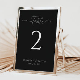 Convites Simples Elegante Número da Mesa Negra