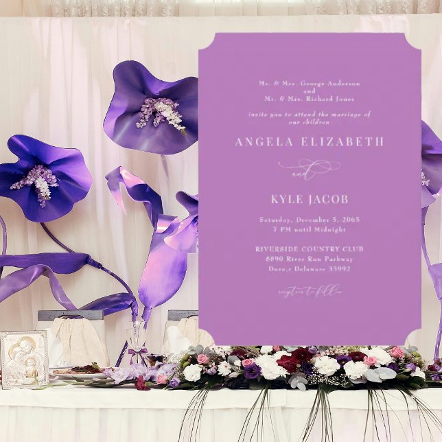Convites Simples & Elegante Orquídea Ambos Pais Casamento  (Criador carregado)