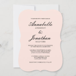 Convites Simples Elegante Tipografia Blush Invitation