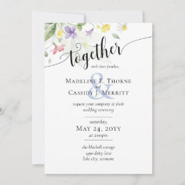 Convites Simples Elegantes Flores Silvestres Aquarela Casam