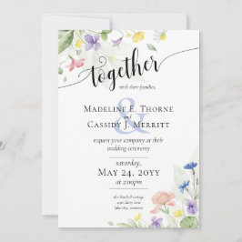 Convites Simples Elegantes Flores Silvestres Aquarela Casam